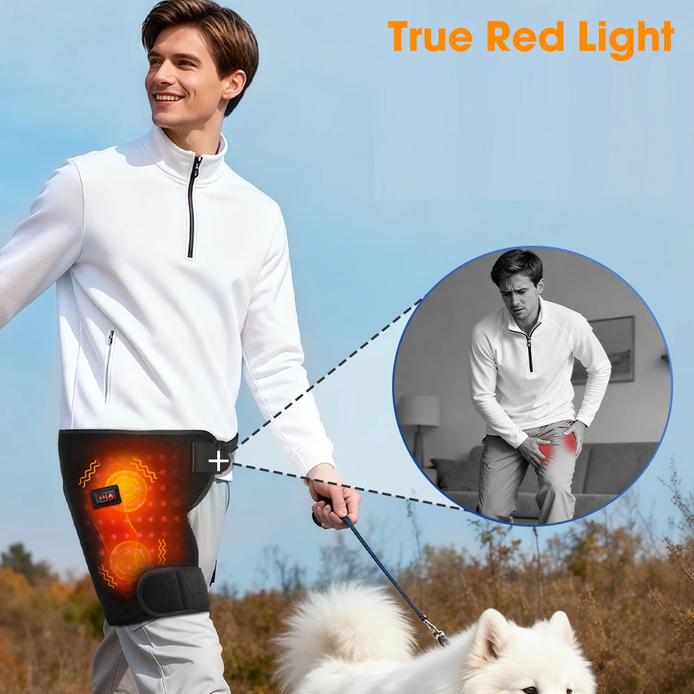 Hip Massage Belt with Professional 105 pcs 660nm Red Light Beads Heating Hip Massager for Thighs Buttock Hip Full-Wrap