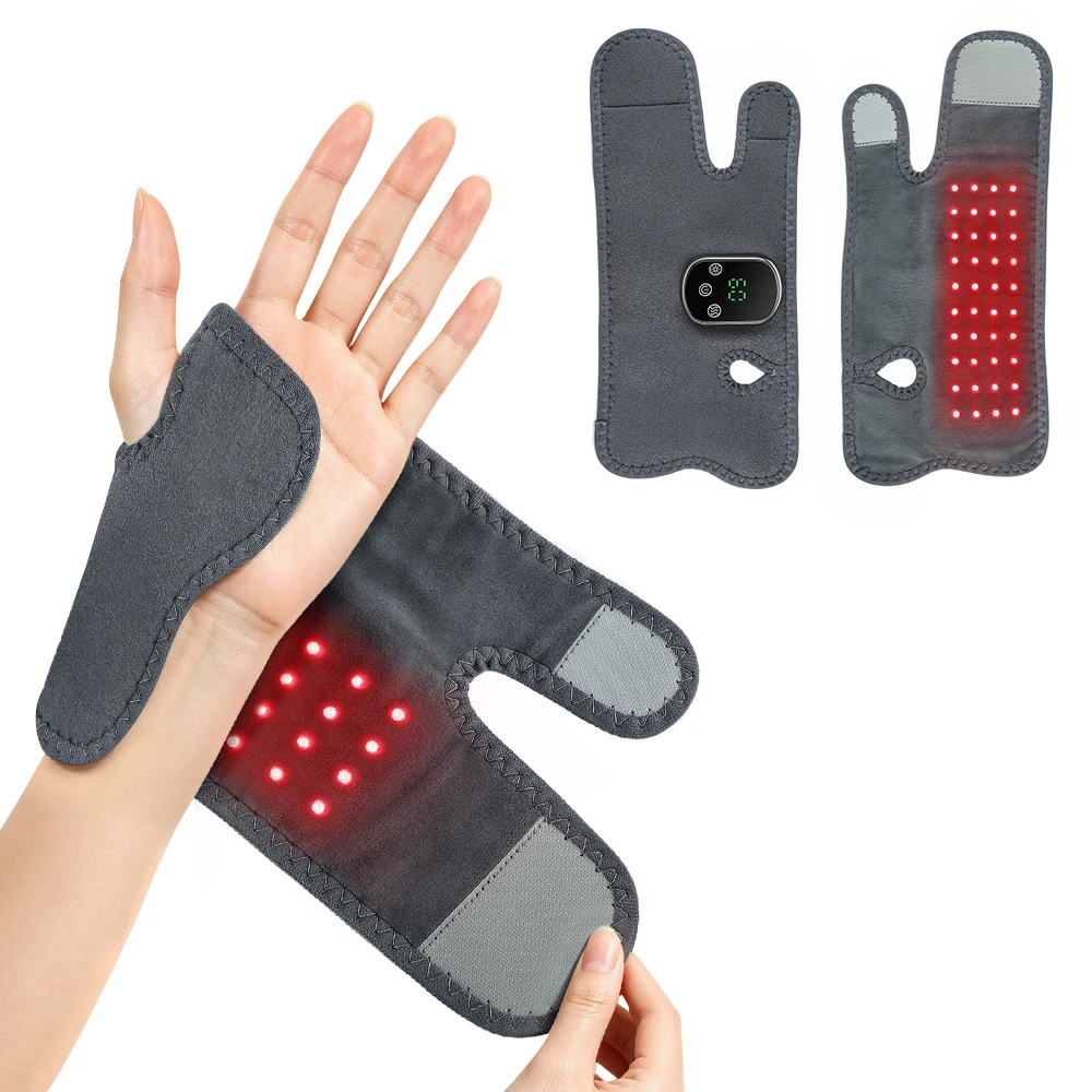 660nm Infrared Wrist Massager Red Light Heating Vibration Massage Wrap Brace Electric Wristband Pad for Hand Joint Support Relax