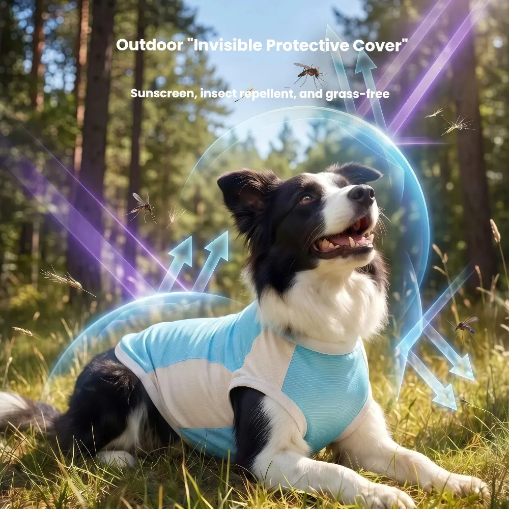 Dog Summer Cooling Vest Sun Protection Ice Silk Pet Clothes Breathable Quick Dry Puppy Cat Clothes For Small Medium Large Dogs