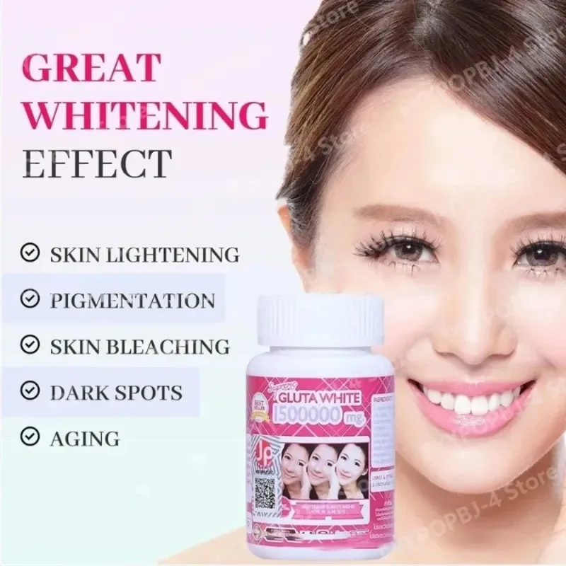 1500000mg Glutathione Capsules with Vitamin C Biotin Zinc Acerola Cherry for Whitening Skin Boost Up Tighten Pore 60 Count
