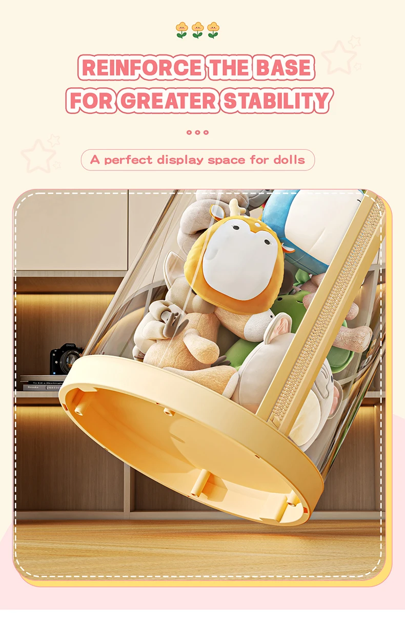 Transparent Plush Doll Storage Box Children's Toy Organizer Toy Organization Kid DIY Zipper Bins for Christmas & Halloween Decor