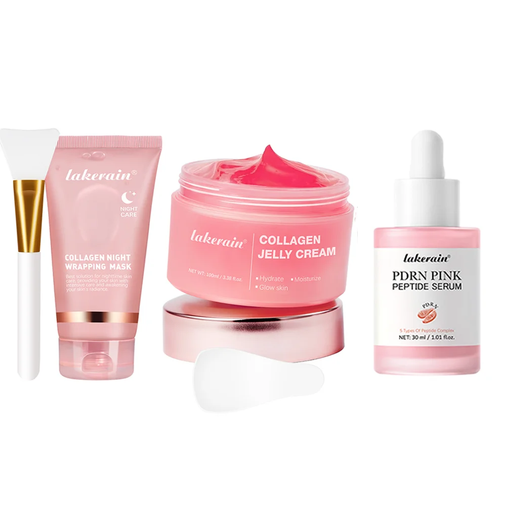 4pcs/set Collagen Jelly Cream Peel-Off Mask Salmon Collagen essence Collagen Overnight Facial Mask Wrapping Firming Moisturizing