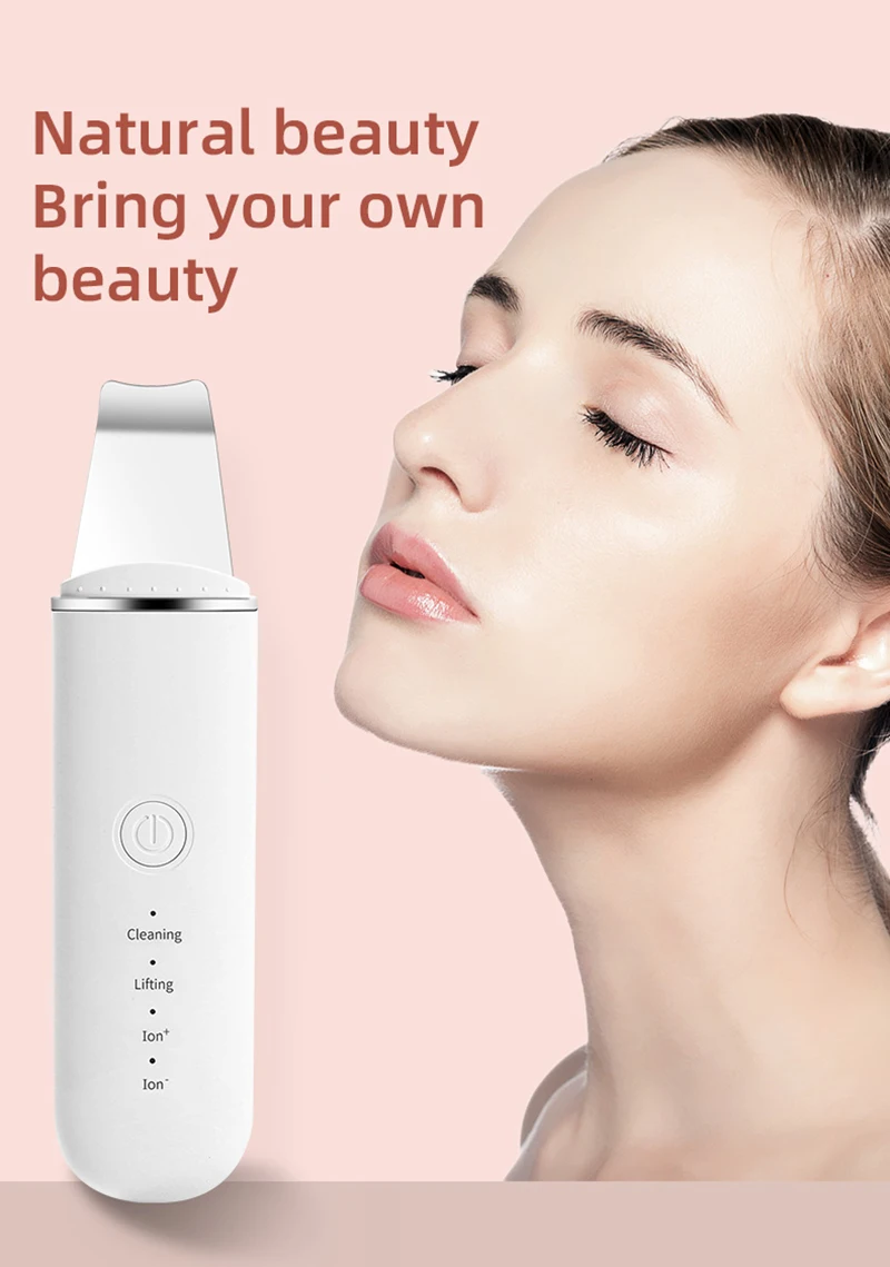 Ultrasonic Skin Scrubber Vibration Face Spatula Blackhead Remover Shovel Clean Cavitation Peeling Facial Lifting Skin Care Tools