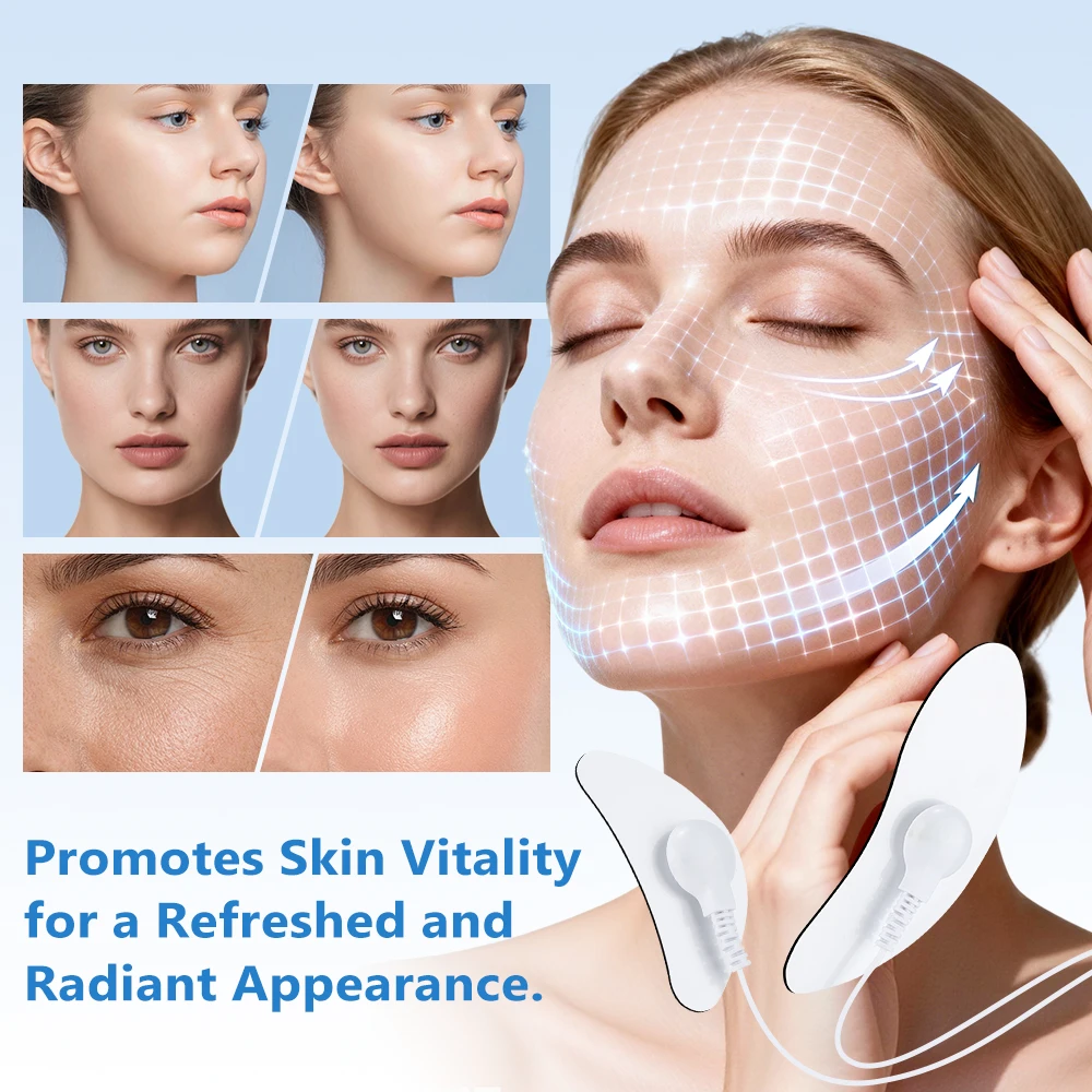 EMS Facial Lifting Massager Face Beauty Machine 8 Modes 19 Levels Rechargeable Face Eye Patch Device for Home Beauty