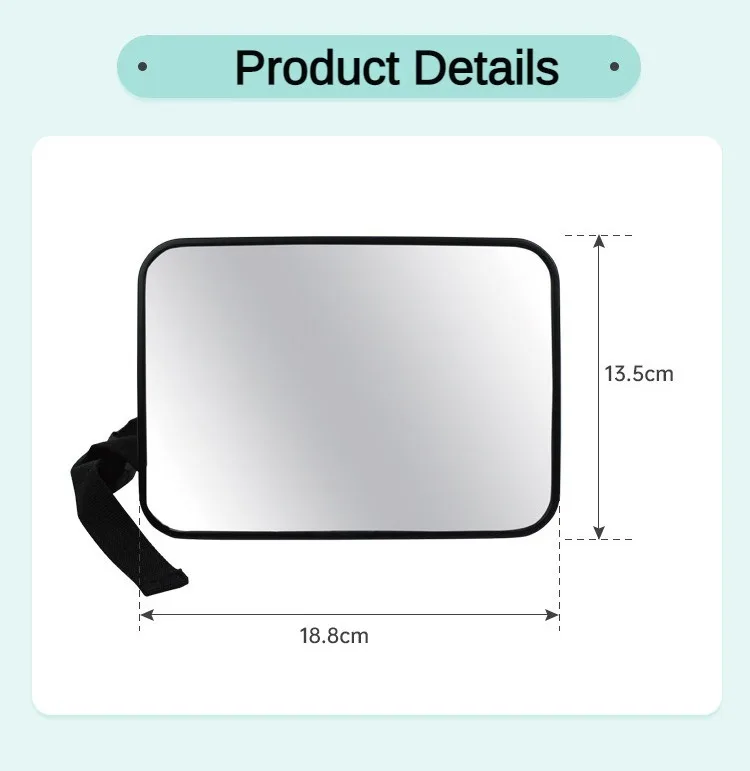 EAFC Adjustable Wide Car Rear Seat Mirror Baby/Child Seat Car Safety Mirror Monitor Square Safety Car Baby Mirror Car Interior