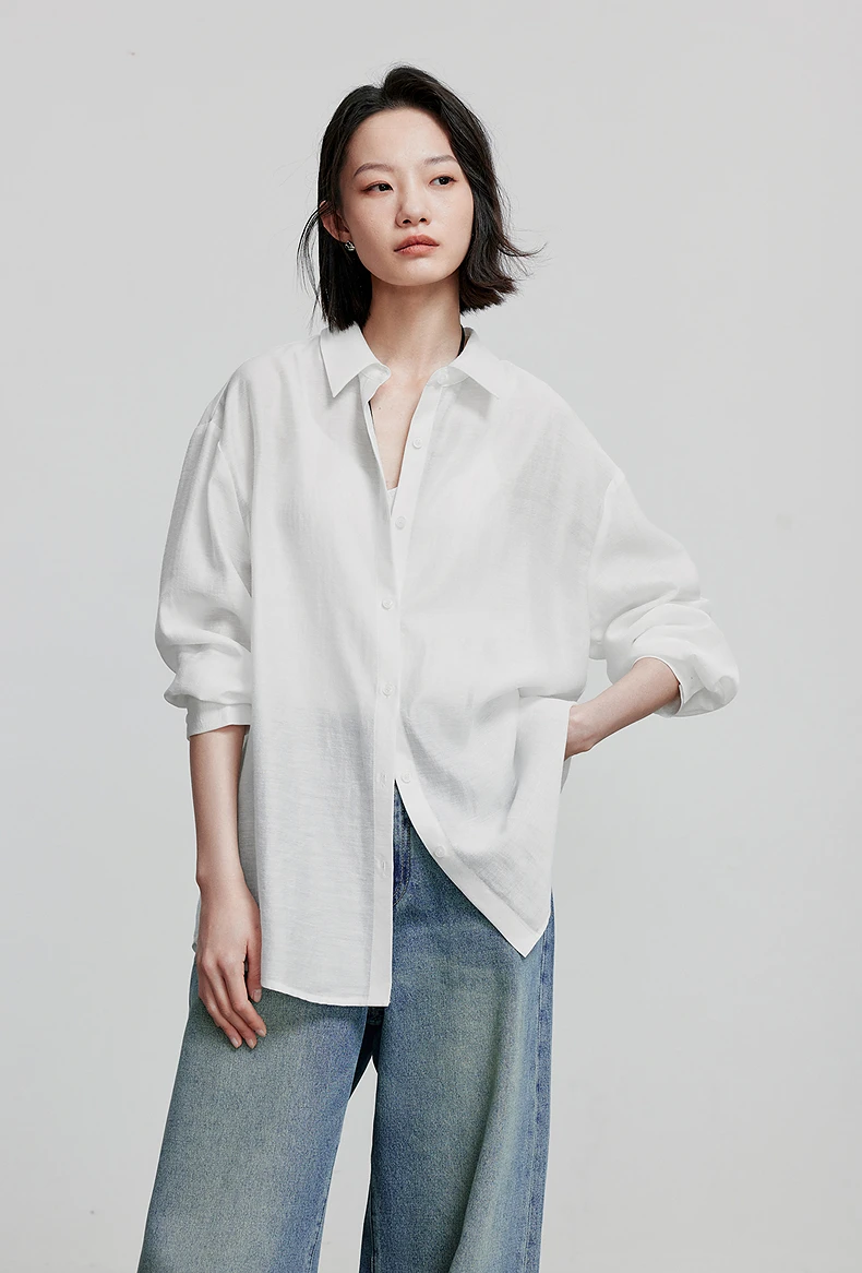 TOYOUTH Women Blouse Shirt 2025 Summer New Lyocell Shirt 8522012