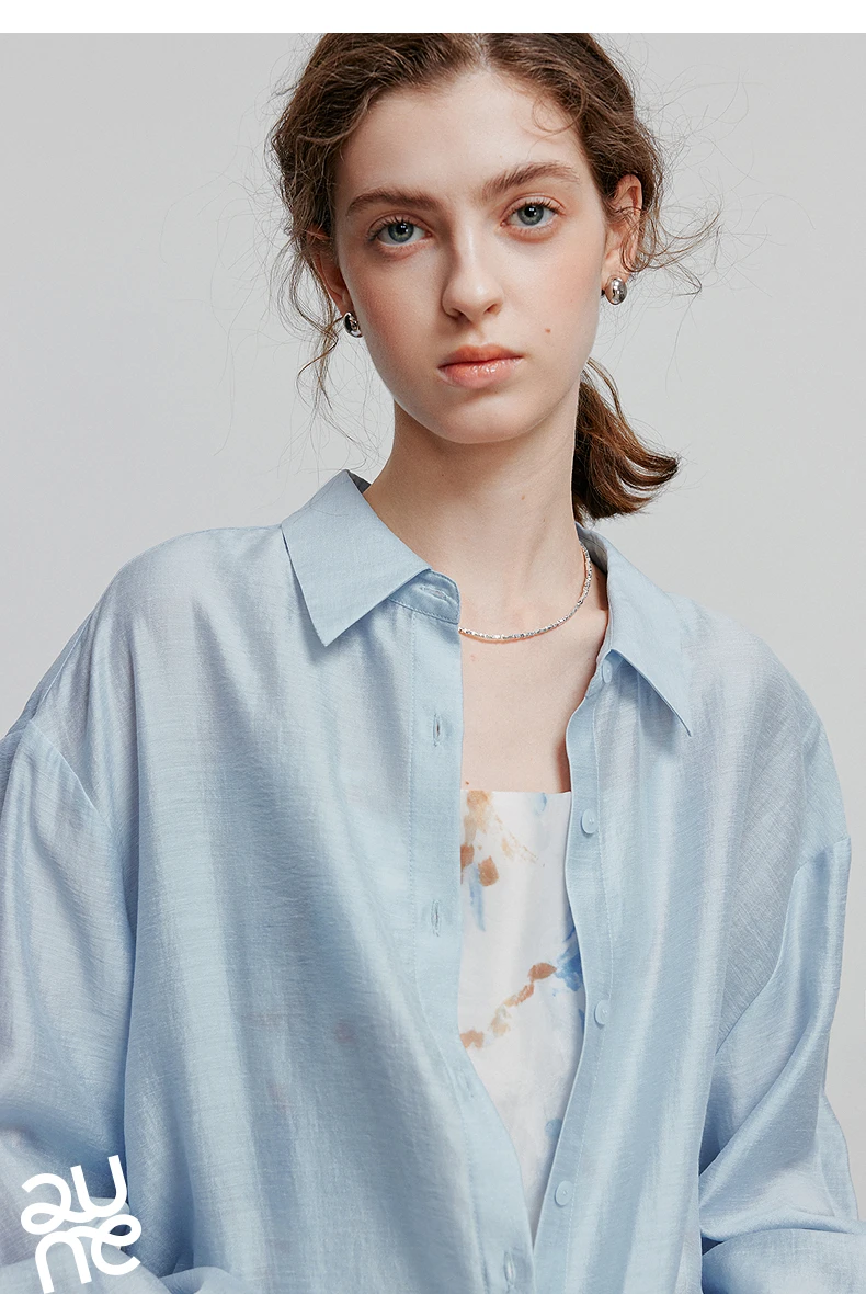 TOYOUTH Women Blouse Shirt 2025 Summer New Lyocell Shirt 8522012