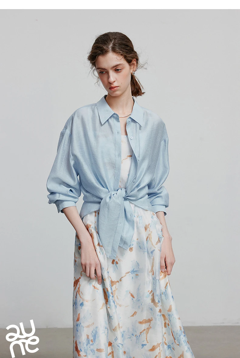TOYOUTH Women Blouse Shirt 2025 Summer New Lyocell Shirt 8522012