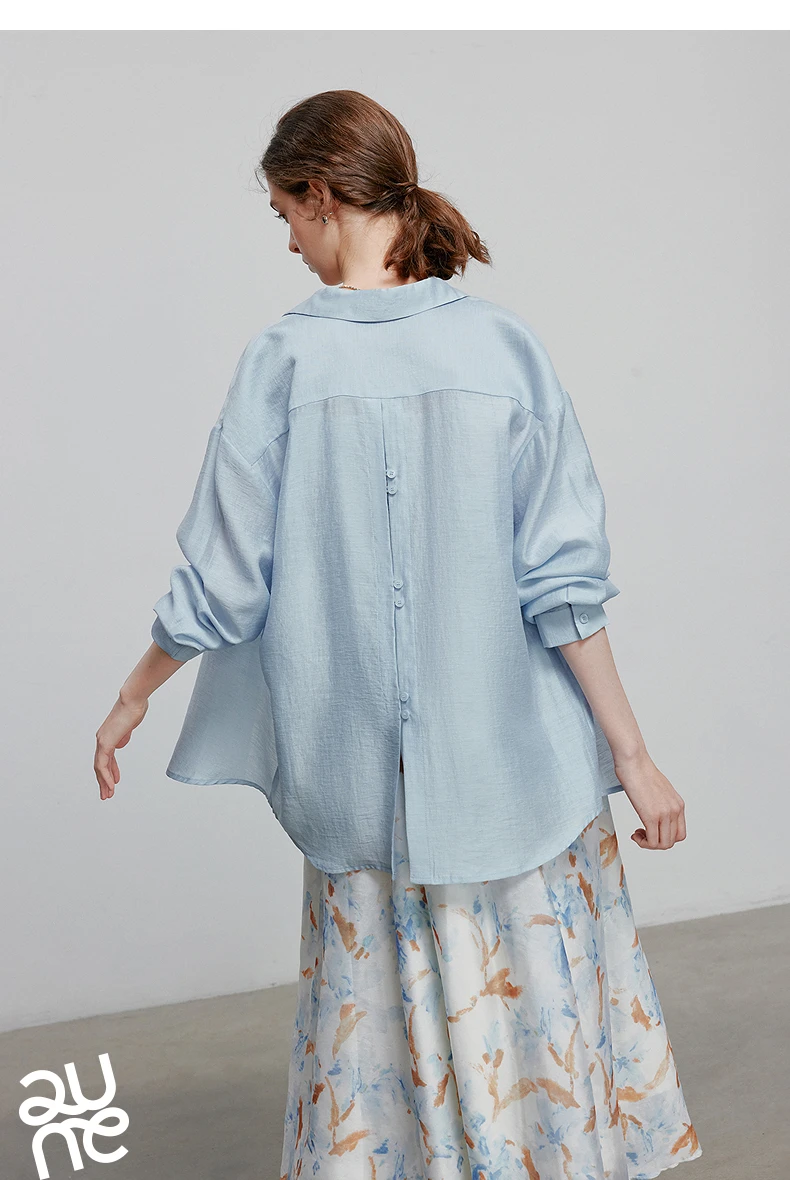 TOYOUTH Women Blouse Shirt 2025 Summer New Lyocell Shirt 8522012