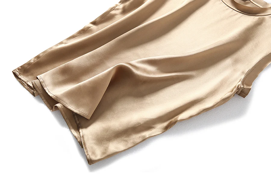 SuyaDream Women Silk Tanks 100%Real Silk Satin Sleeveless Solid Tank Tops 2021 Summer Elegent Vests