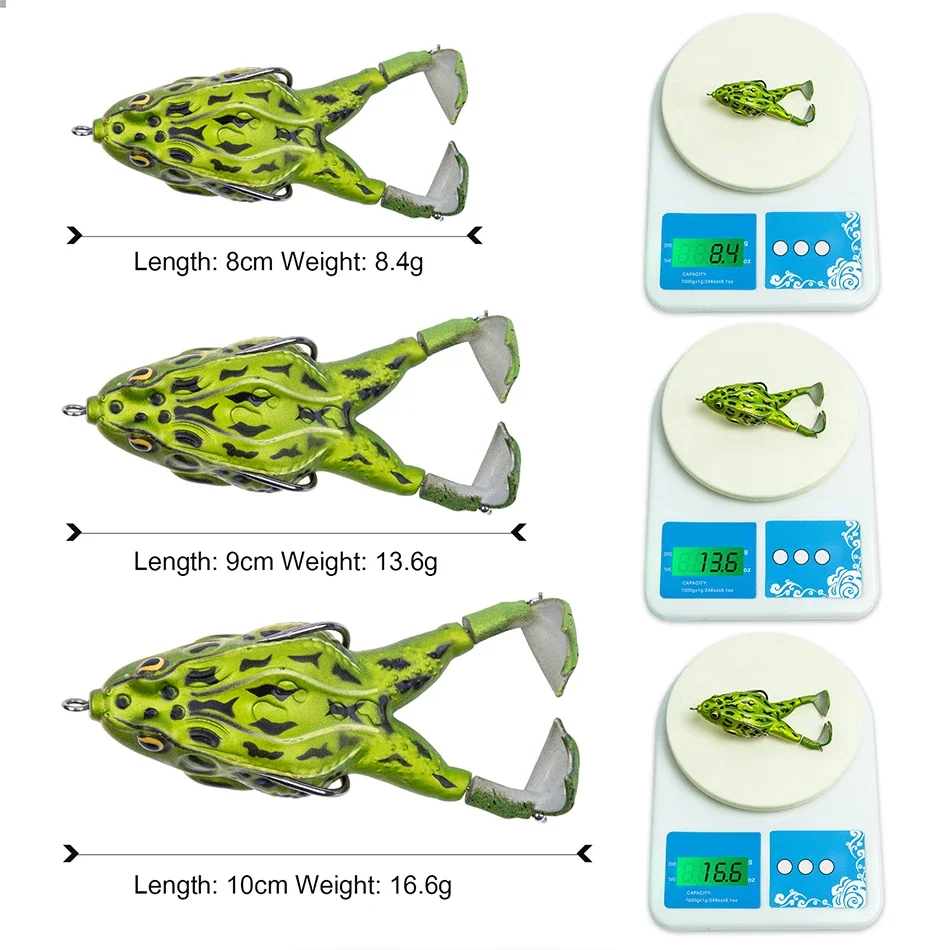 Goture 8.4g 13.6g 16.6g Frog Fishing Lures Soft Tube Bait Topwater Swimbait Floating Bait with Hook for Bass Trout Fishing Rod