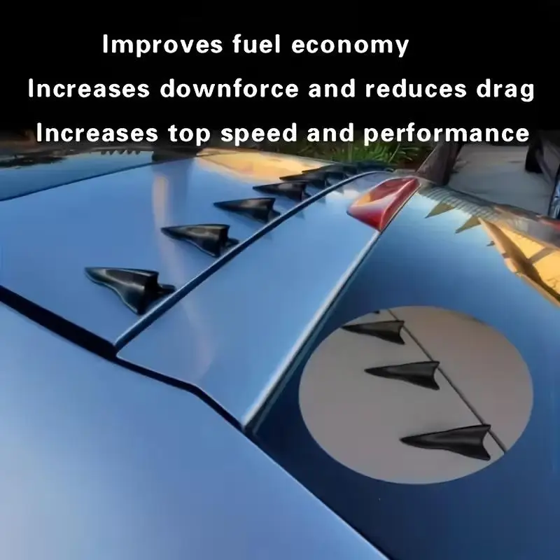 10Pcs Rear Roof Shark Fins Spoiler Wing Kit Universal Car Roof Spoiler Bumper Spoiler Shark Fin Diffuser Vortex Generator