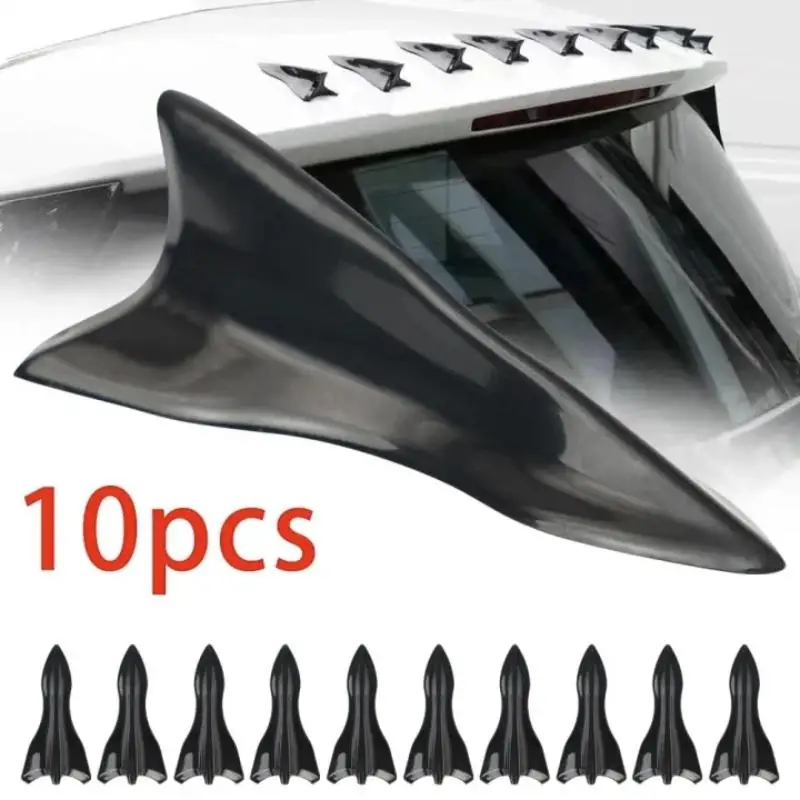 10Pcs Rear Roof Shark Fins Spoiler Wing Kit Universal Car Roof Spoiler Bumper Spoiler Shark Fin Diffuser Vortex Generator