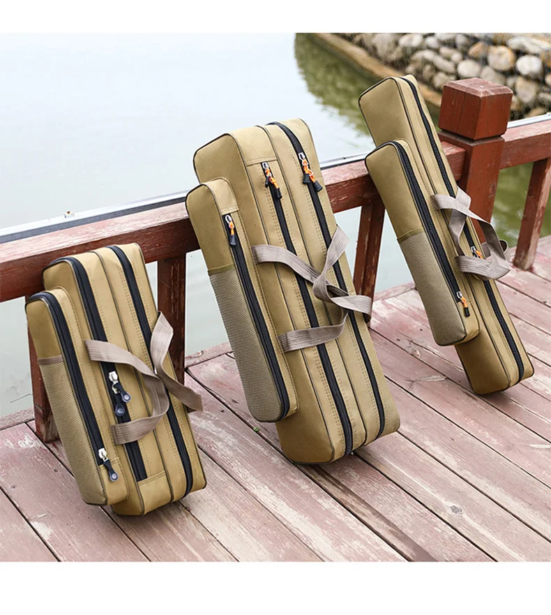 40-80CM Fishing Rod Bag Portable 1200D waterproof Fishing Gear Bag Short Section Single Layer Double Layer Fishing Rod Bag X633G