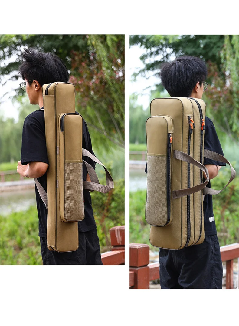 40-80CM Fishing Rod Bag Portable 1200D waterproof Fishing Gear Bag Short Section Single Layer Double Layer Fishing Rod Bag X633G