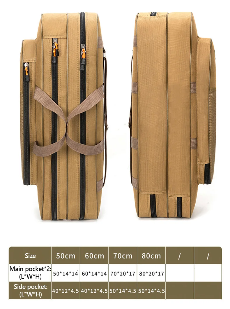 40-80CM Fishing Rod Bag Portable 1200D waterproof Fishing Gear Bag Short Section Single Layer Double Layer Fishing Rod Bag X633G
