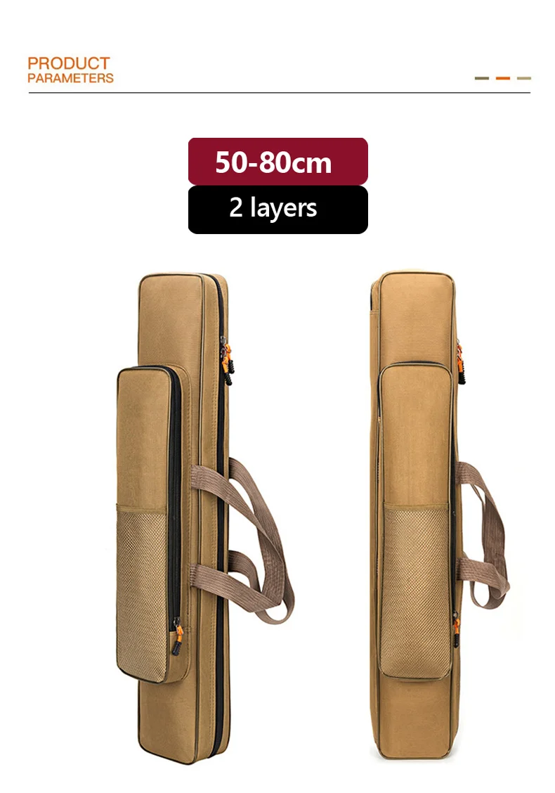 40-80CM Fishing Rod Bag Portable 1200D waterproof Fishing Gear Bag Short Section Single Layer Double Layer Fishing Rod Bag X633G