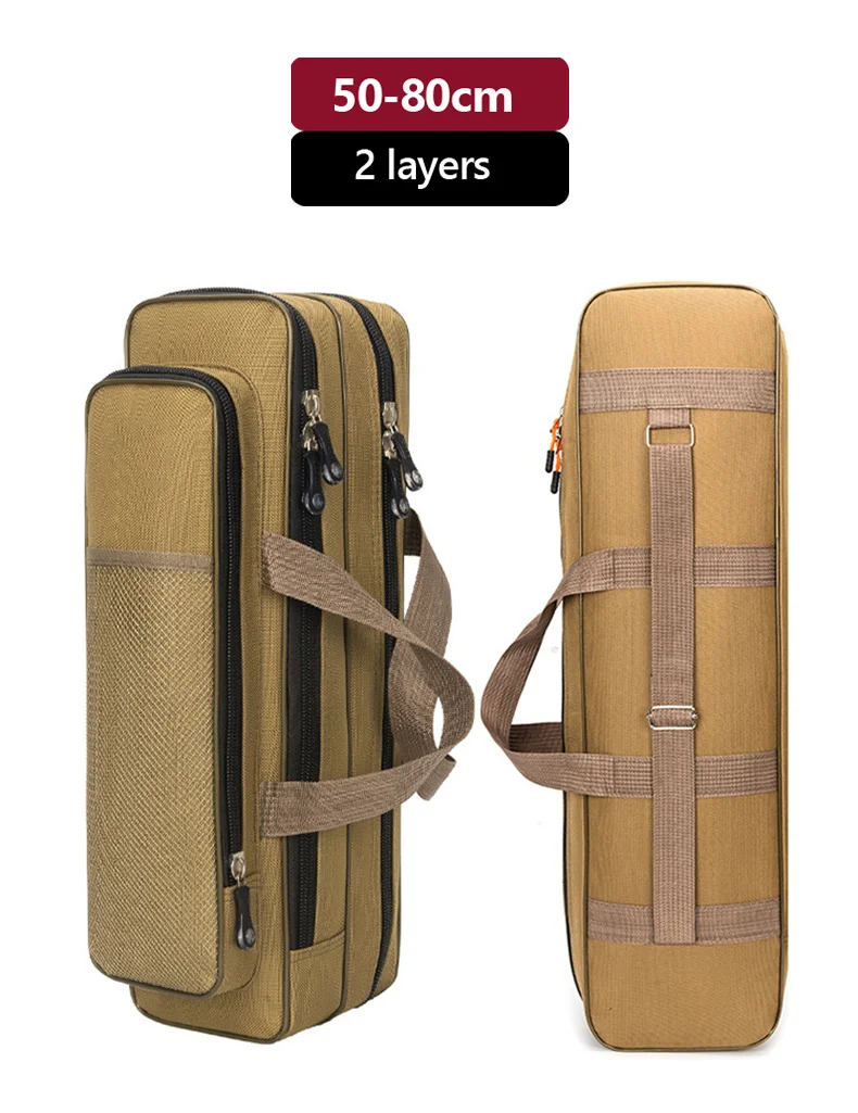 40-80CM Fishing Rod Bag Portable 1200D waterproof Fishing Gear Bag Short Section Single Layer Double Layer Fishing Rod Bag X633G