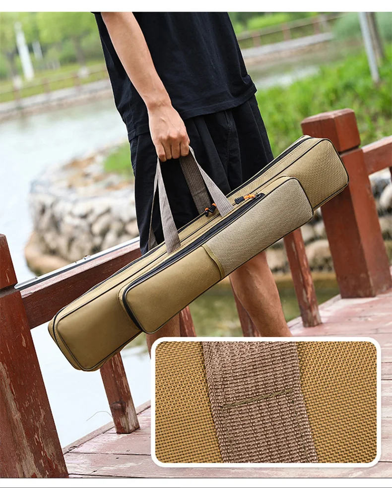 40-80CM Fishing Rod Bag Portable 1200D waterproof Fishing Gear Bag Short Section Single Layer Double Layer Fishing Rod Bag X633G
