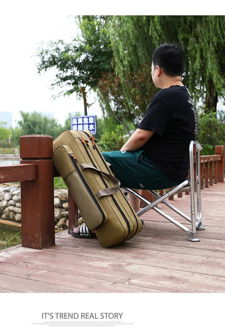 40-80CM Fishing Rod Bag Portable 1200D waterproof Fishing Gear Bag Short Section Single Layer Double Layer Fishing Rod Bag X633G