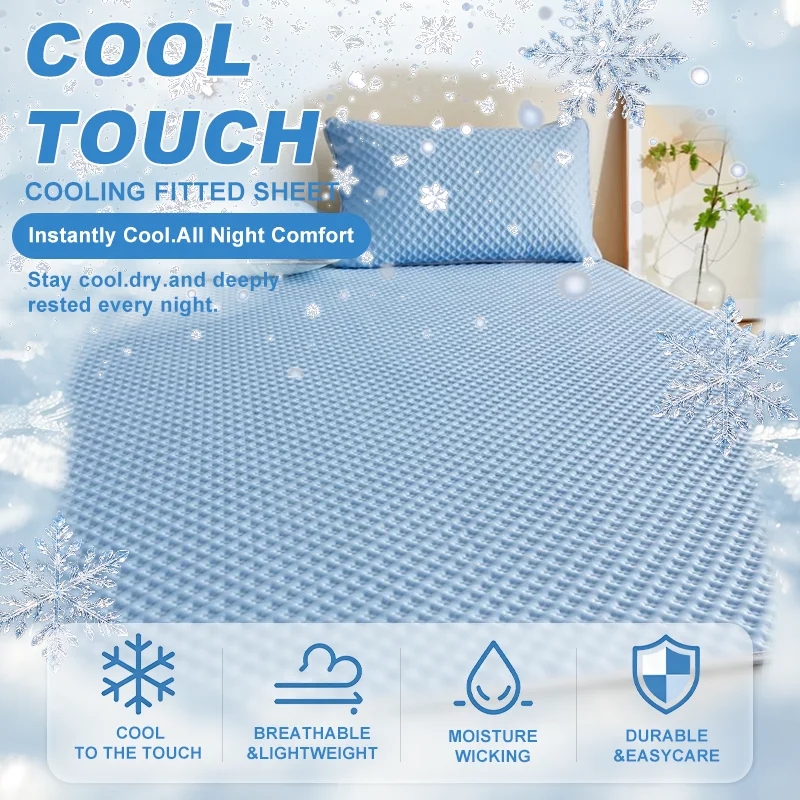 Breathable Cooling Mattress Mat Silky Fiber Fabric Bed Mat Summer Solid Color Cooling Pad Skin-friendly Sleeping Mat Washable