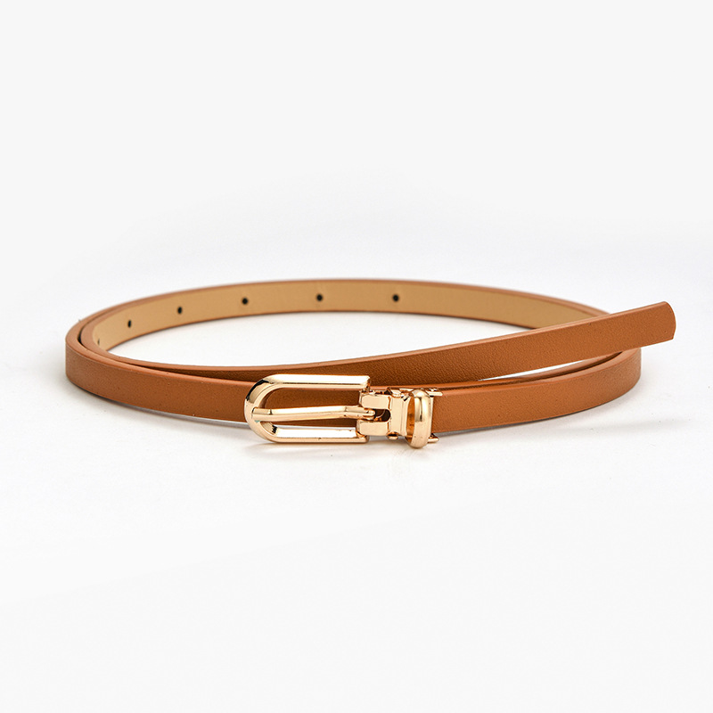 Black Red Brown Adjustable PU Leather Women Faux Leather Belts Candy Color Thin Skinny Waistband Fashion Dress Jeans Strap Belt