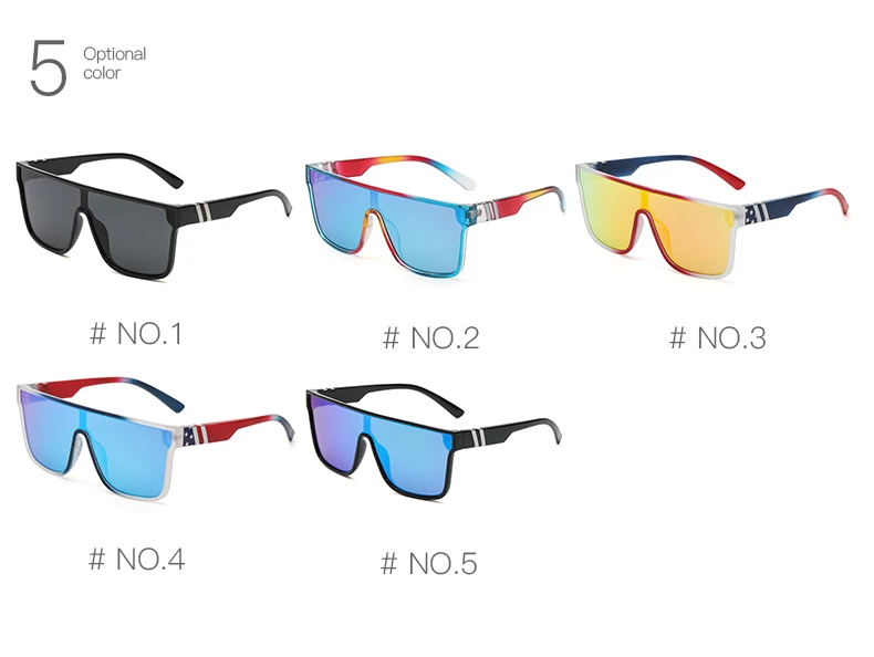 New Fashion Large Frame Sunglasses Luxury Brand Design One Piece True Film Eyewear Classic Outdoor Beach Sun Glasses Uv400