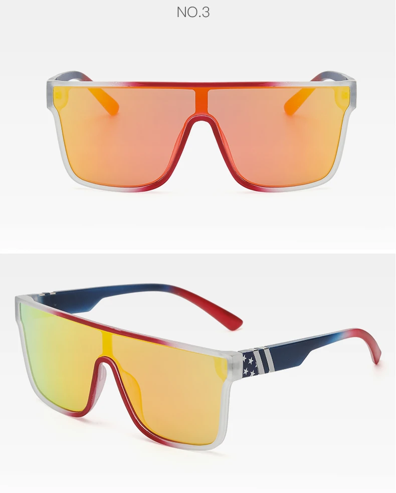 New Fashion Large Frame Sunglasses Luxury Brand Design One Piece True Film Eyewear Classic Outdoor Beach Sun Glasses Uv400