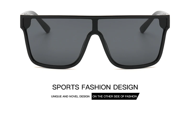New Fashion Large Frame Sunglasses Luxury Brand Design One Piece True Film Eyewear Classic Outdoor Beach Sun Glasses Uv400