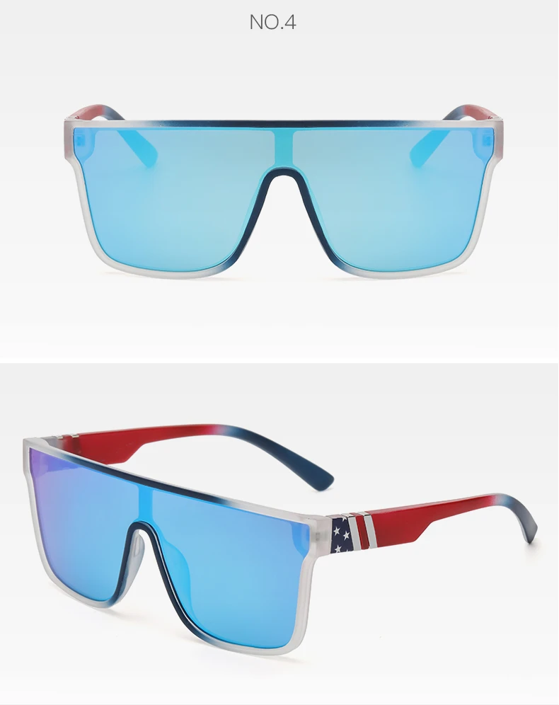 New Fashion Large Frame Sunglasses Luxury Brand Design One Piece True Film Eyewear Classic Outdoor Beach Sun Glasses Uv400