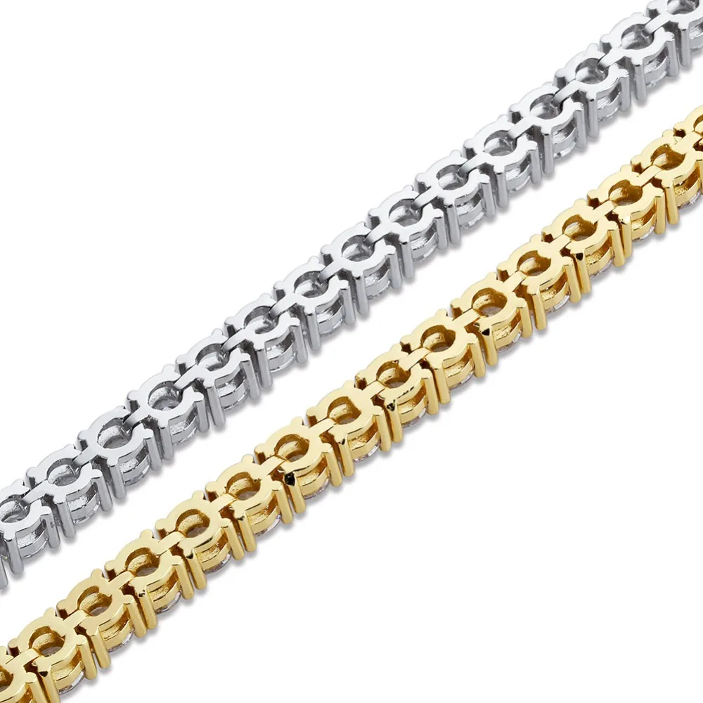 3mm-10mm Mens/Women AAA+ Cubic Zirconia Tennis Bracelet Hip Hop Jewelry Iced Out 1 Row Gold Color CZ Charms Bracelet For Gifts