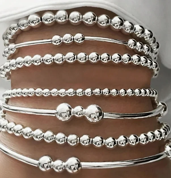 Fashion Simple Bead Bracelet Set For Women Vintage Minimalist Elegant Exquisite Round Bracelets Vacation Date Daily Wear Jewelry