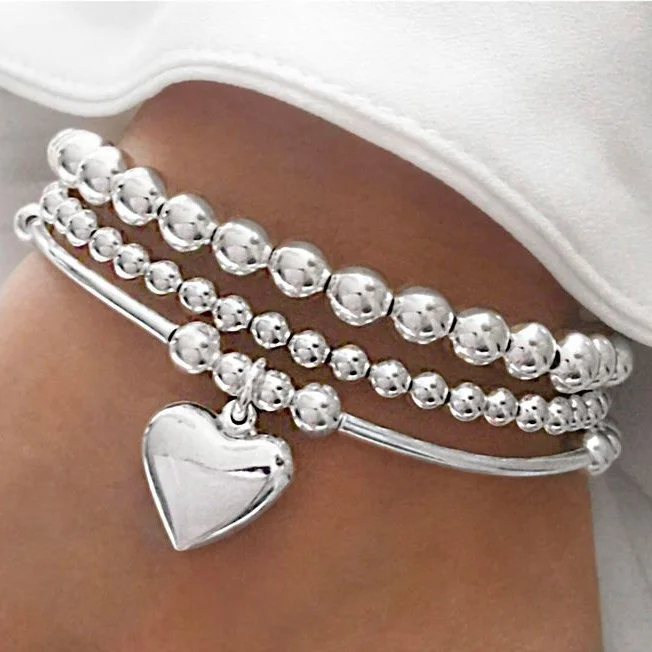 Fashion Simple Bead Bracelet Set For Women Vintage Minimalist Elegant Exquisite Round Bracelets Vacation Date Daily Wear Jewelry