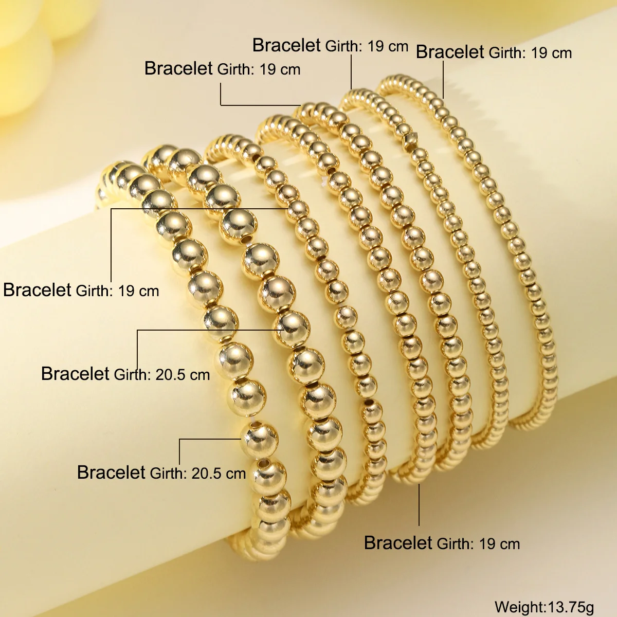 Fashion Simple Bead Bracelet Set For Women Vintage Minimalist Elegant Exquisite Round Bracelets Vacation Date Daily Wear Jewelry