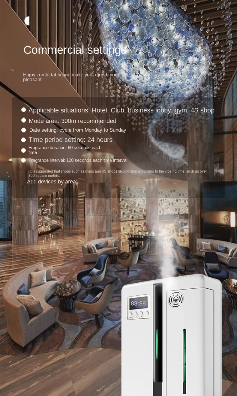 Hotel Intelligent Fragrance Expander Toilet Fragrance Machine Wall Mounted Aromatherapy Essential Oil Diffuser Air Freshener
