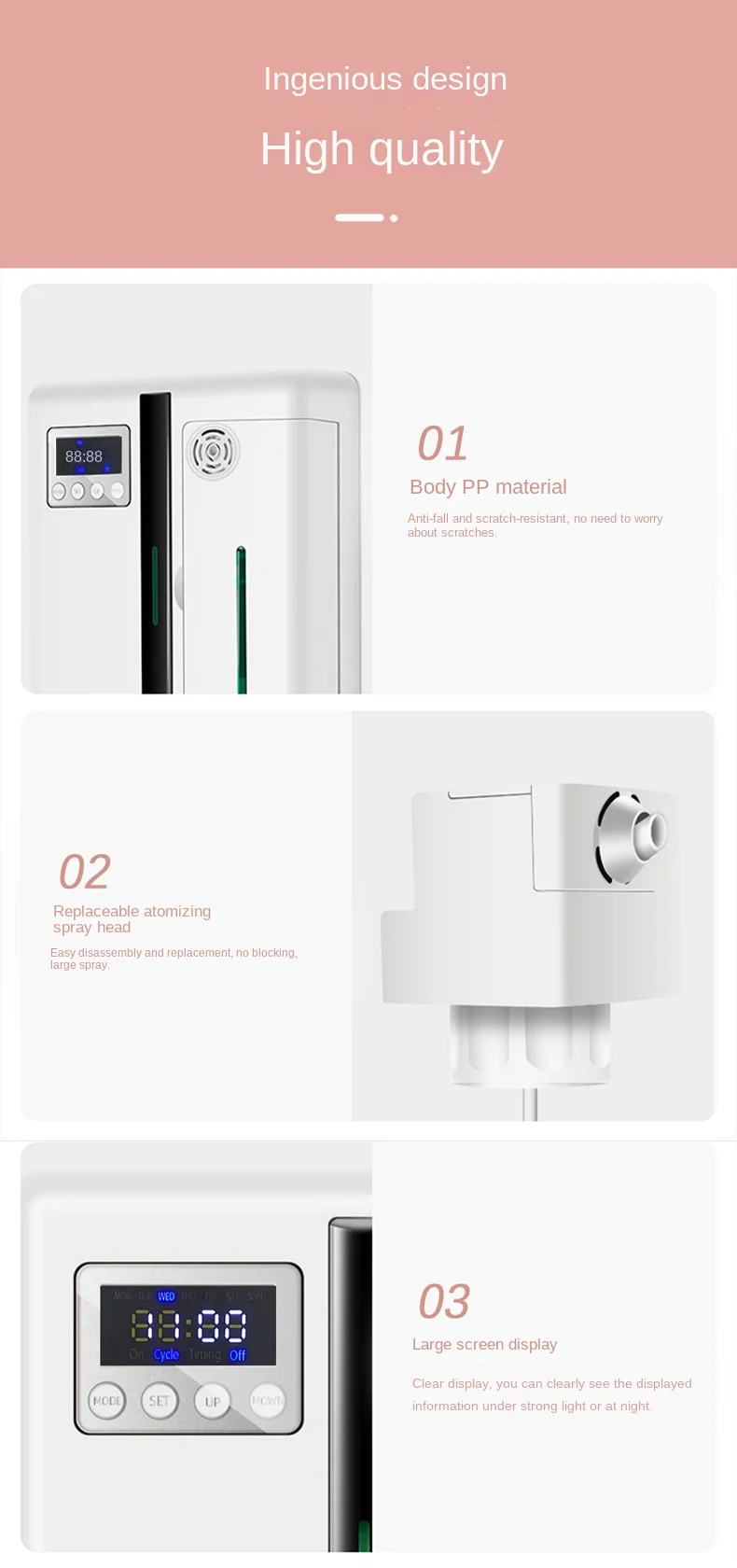 Hotel Intelligent Fragrance Expander Toilet Fragrance Machine Wall Mounted Aromatherapy Essential Oil Diffuser Air Freshener