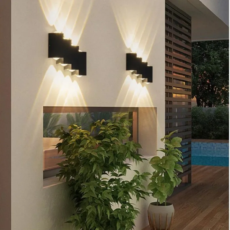 Waterproof IP55 Aluminum LED Wall Lamp AC110 220VLED Modern Outdoor Lights Patio Lights Durable Up and Down Lights Yard Wall Lig