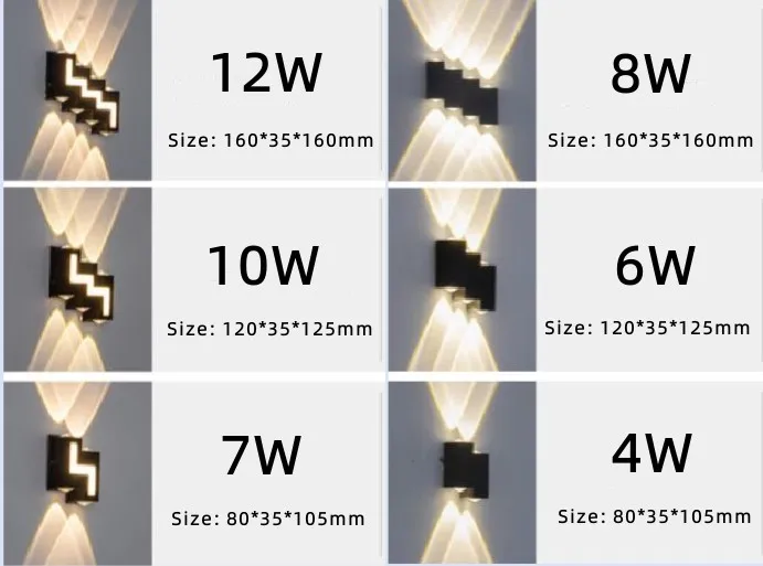 Waterproof IP55 Aluminum LED Wall Lamp AC110 220VLED Modern Outdoor Lights Patio Lights Durable Up and Down Lights Yard Wall Lig