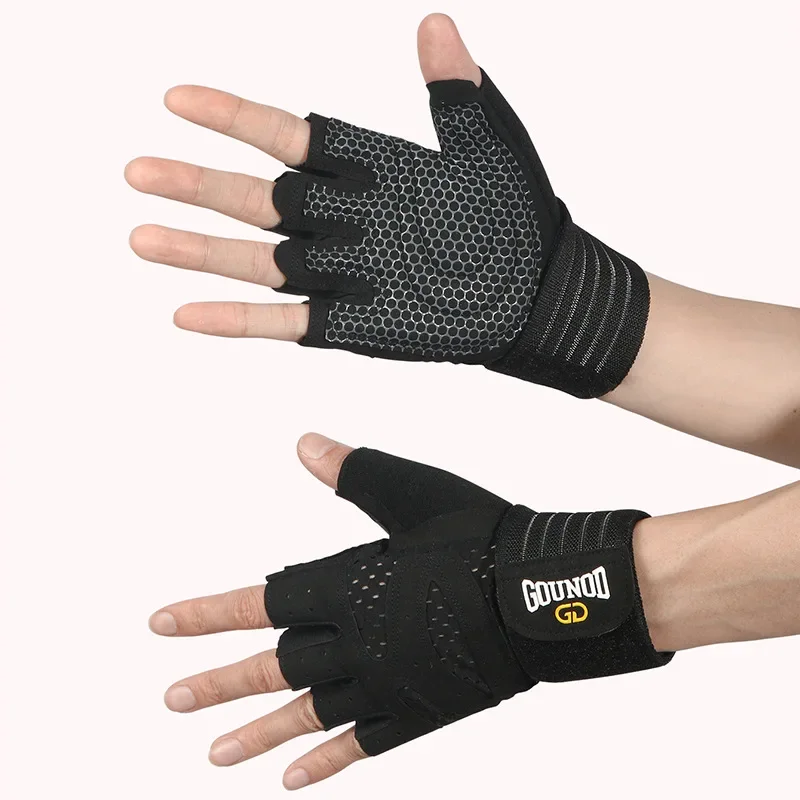 Weightlifting Anti-Slip Half Finger Gloves Wristband Support Wear-resistant Breathable Sports Gym Gloves Fitness Training