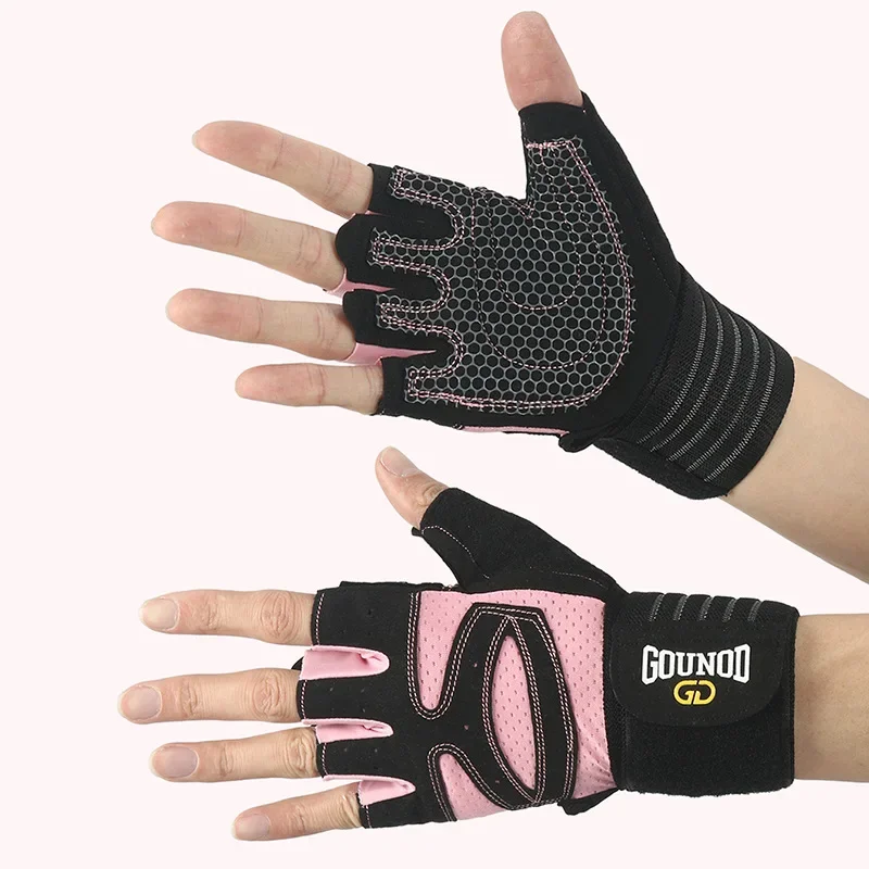 Weightlifting Anti-Slip Half Finger Gloves Wristband Support Wear-resistant Breathable Sports Gym Gloves Fitness Training