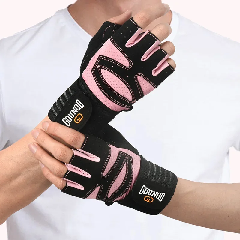 Weightlifting Anti-Slip Half Finger Gloves Wristband Support Wear-resistant Breathable Sports Gym Gloves Fitness Training