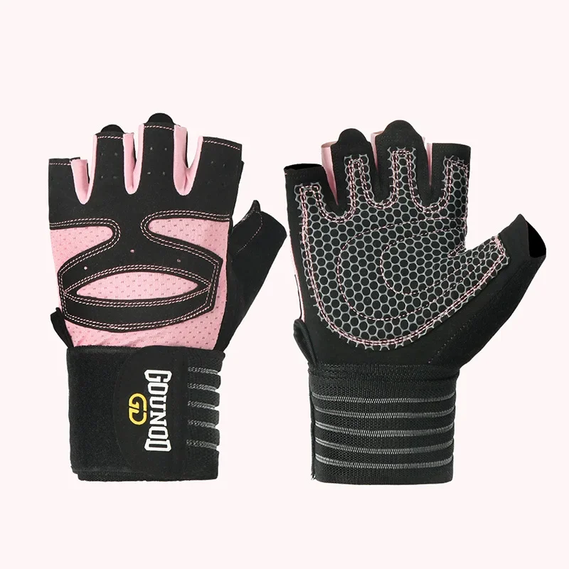Weightlifting Anti-Slip Half Finger Gloves Wristband Support Wear-resistant Breathable Sports Gym Gloves Fitness Training