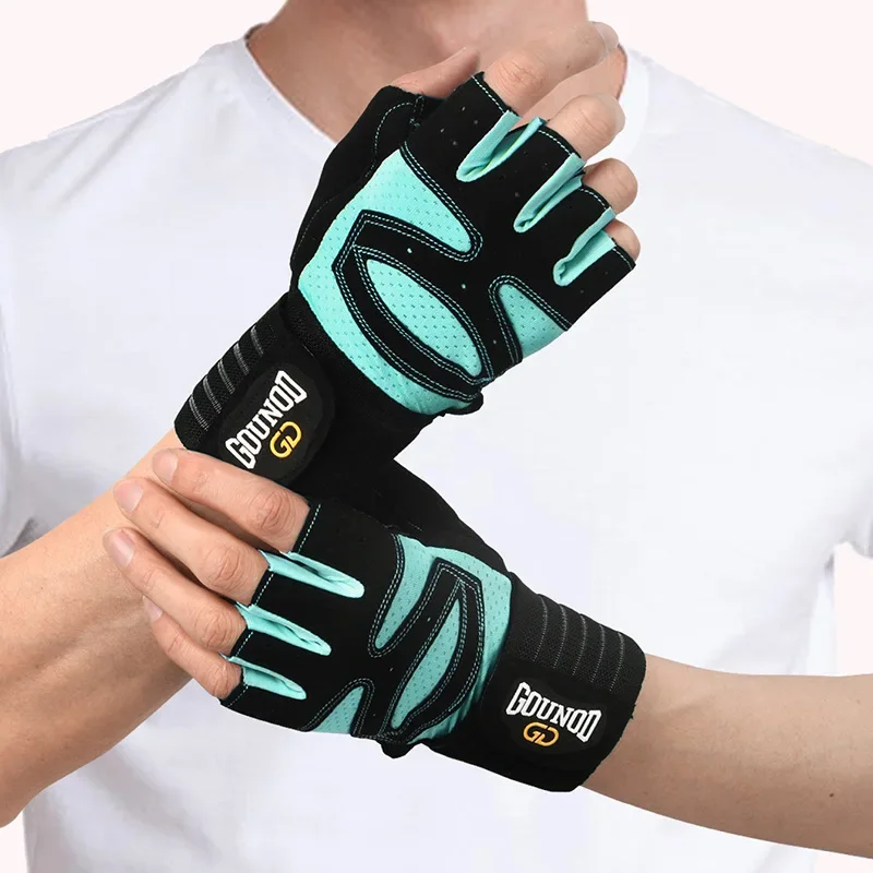 Weightlifting Anti-Slip Half Finger Gloves Wristband Support Wear-resistant Breathable Sports Gym Gloves Fitness Training