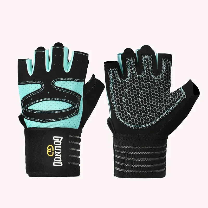 Weightlifting Anti-Slip Half Finger Gloves Wristband Support Wear-resistant Breathable Sports Gym Gloves Fitness Training