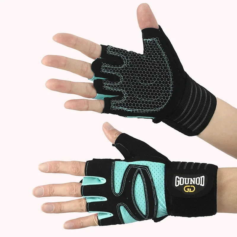 Weightlifting Anti-Slip Half Finger Gloves Wristband Support Wear-resistant Breathable Sports Gym Gloves Fitness Training