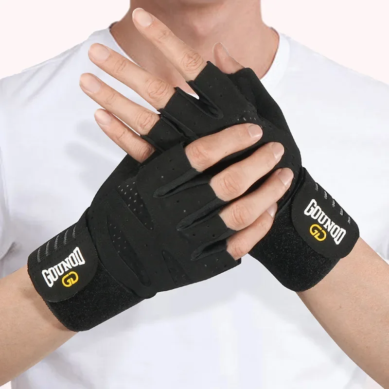 Weightlifting Anti-Slip Half Finger Gloves Wristband Support Wear-resistant Breathable Sports Gym Gloves Fitness Training