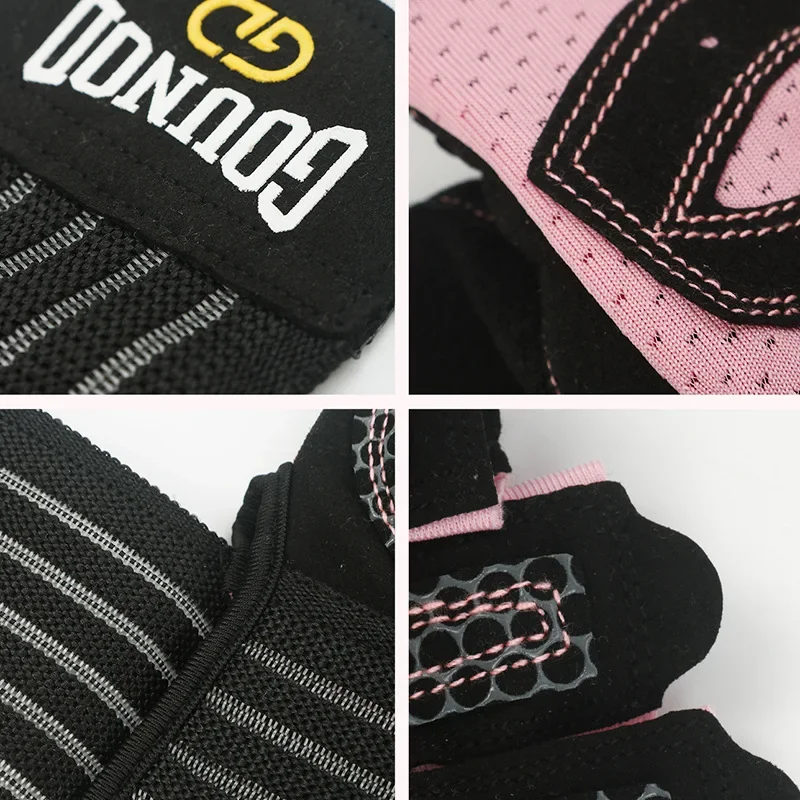 Weightlifting Anti-Slip Half Finger Gloves Wristband Support Wear-resistant Breathable Sports Gym Gloves Fitness Training