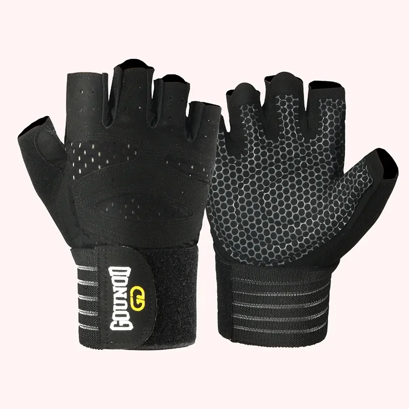 Weightlifting Anti-Slip Half Finger Gloves Wristband Support Wear-resistant Breathable Sports Gym Gloves Fitness Training