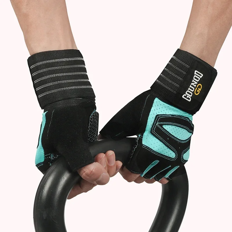 Weightlifting Anti-Slip Half Finger Gloves Wristband Support Wear-resistant Breathable Sports Gym Gloves Fitness Training