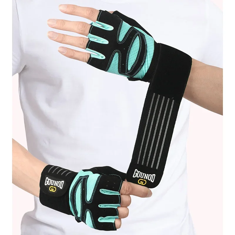 Weightlifting Anti-Slip Half Finger Gloves Wristband Support Wear-resistant Breathable Sports Gym Gloves Fitness Training